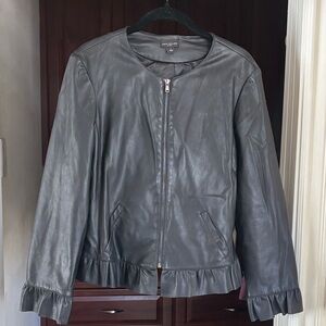 Ann Taylor Black Faux Leather Women's Jacket